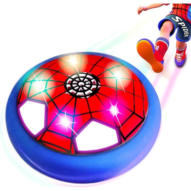 Hover Soccer Ball Indoor Toys,Spider Boy Toys Gifts for Ages 4 5 6 7 8 10 12 Years Old,Air Floating Soccer Toy with LED Lights Foam Bumper,Kids Soccer Toys Birthday Gifts for Boys Girls (1 Pack)