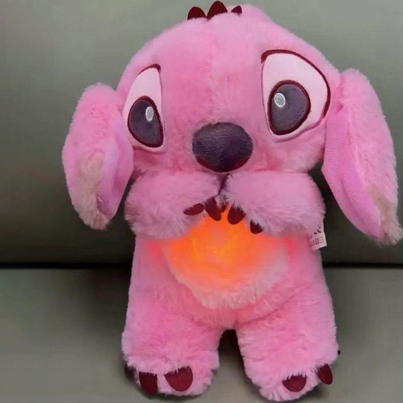 Breathing animated cartoon, plush toy luminous music doll, breathing bear children's companion soothing sound luminous doll