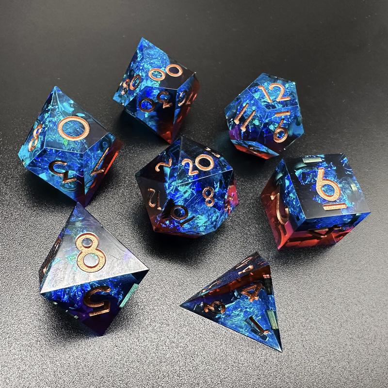 MinMax Misfits Stellar Void Resin Polyhedral Dice Set for Dungeons & Dragons (7pc) DnD | Tabletop RPGS |  | TTRPGs Galaxy Planets dragon eye