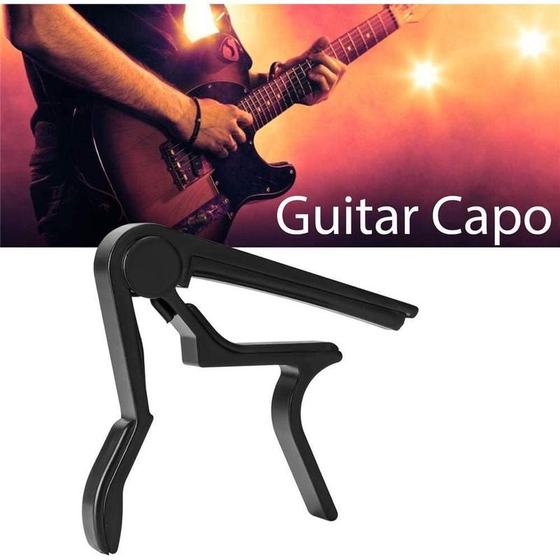 Guitar Capo,Capo for 6-String Acoustic and Electric Guitars, Bass,Mandolin, Ukulele, Black Guitar Capo (black) (black)