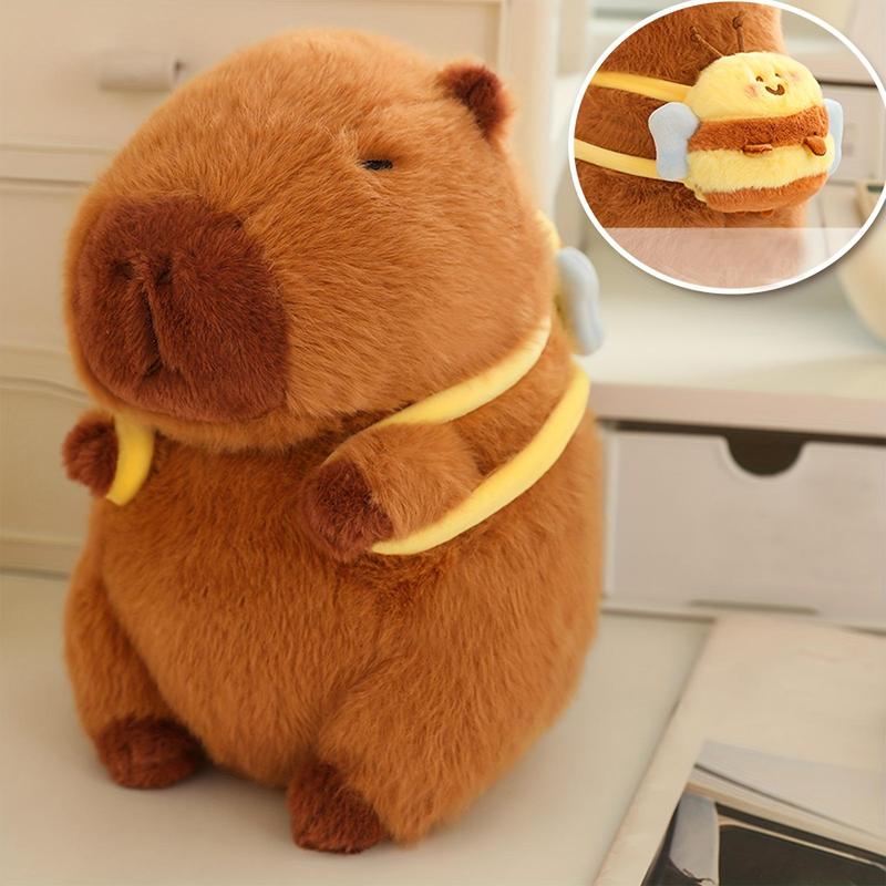 2 Styles Capybara Plush Toys Cuddle Plush Capybara Realistic Capybara with A Bee Bag Or An Oyster Bag Gift for Festival Birthday