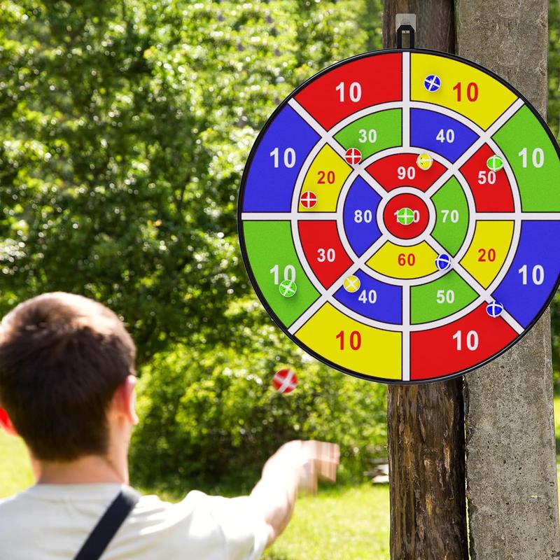 Sticky Ball Darts Board, Including 1 Count Dart Board & 12pcs Balls, Portable Outdoor Indoor Fun Game Toy, Creative Birthday and Holiday Gift Options, Summer Gift, Christmas Gift