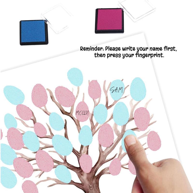 Gender Reveal Voting Board Game, 1 Set Blue and Pink Ink Fingerprints Voting Board, Ideal for Creating Unforgettable Gender Reveal Parties