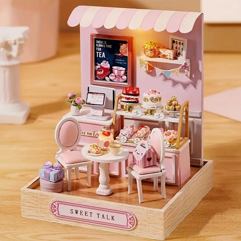 DIY Wooden Miniature House Kit, 1 Box DIY Miniature Dollhouse Kit, 3D Puzzle, Birthday Gift for Teenagers and Adults