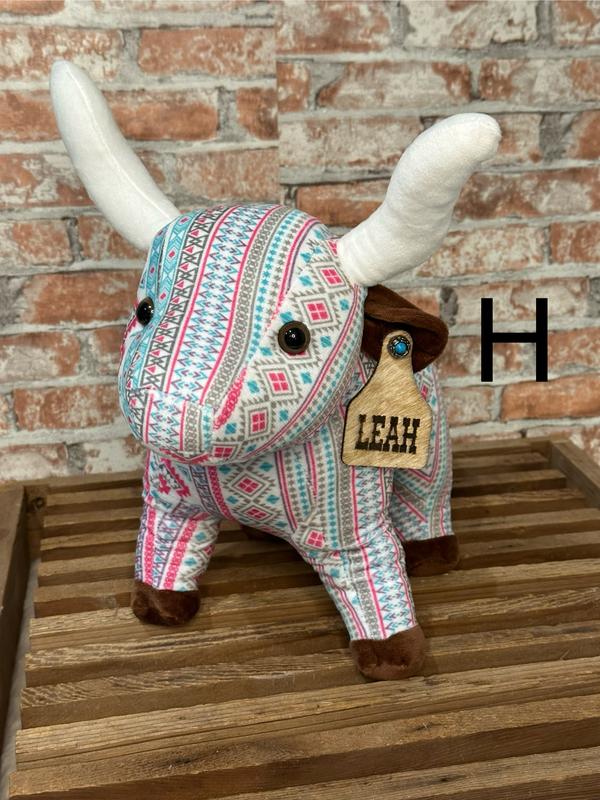 Personalized Farm Pals Stuffed Plushies | Stuffed Farm Animals | Personalized Highland Cow | Longhorn Cow Plushie | Christmas Gift