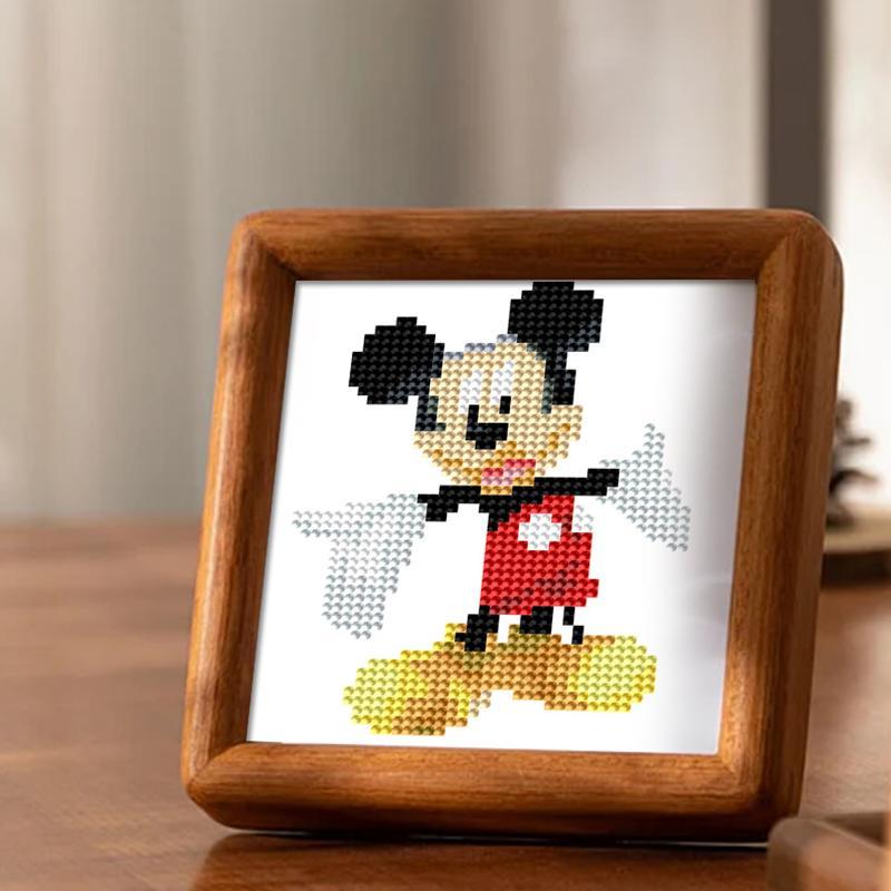 Cartoon Mickey Minnie Mouse Stitch Pattern DIY Diamond Arts Colorful Painting Kit without Frame, 12pcs set Rhinestones Craft Kits, Handmade Home Decor