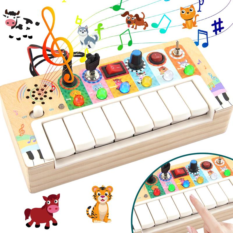 Montessori Wooden Busy Board with LED Light Switches, Toddler Busy Board Sensory Toys with Music, Preschool Learning Activities, Travel Toys, Christmas Birthday Gift for Kids Boys & Girls 4.6 out of 5 stars 9