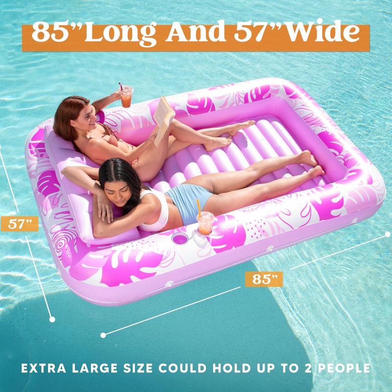  Sloosh-L XL Inflatable Tanning Pool Lounge Float With Cup Holder, 70