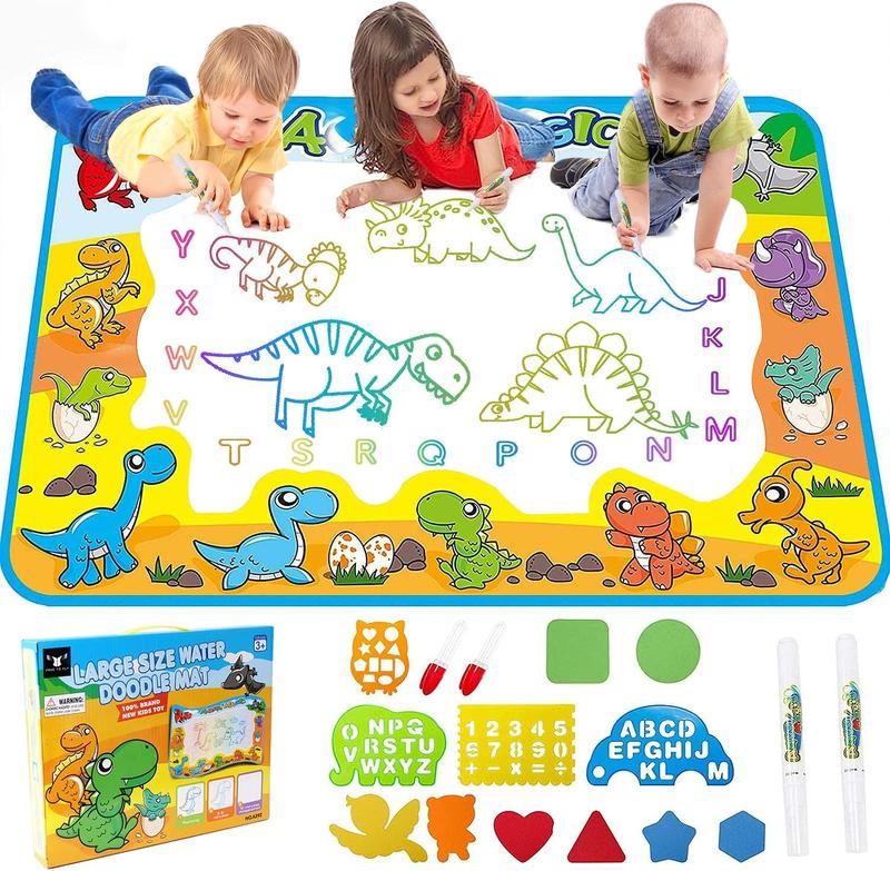 FREE TO FLY Dinosaur Painting Coloring Pad for Family - Large Size Water Drawing Mat for Family 3+ Years Old