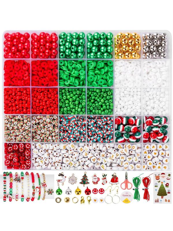 Christmas Themed Beaded Making Kit, DIY Jewelry Making Supplies for Bracelet Necklace Earrings, Fashion Accessories for Women & Girls