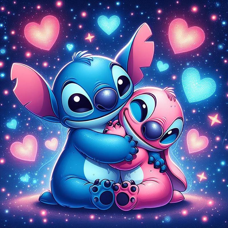 Cartoon Stitch Pattern DIY Diamond Arts Colorful Painting Kit without Frame, DIY 5D Diamond Arts Colorful Painting Kit, Wall Art Decor for Home