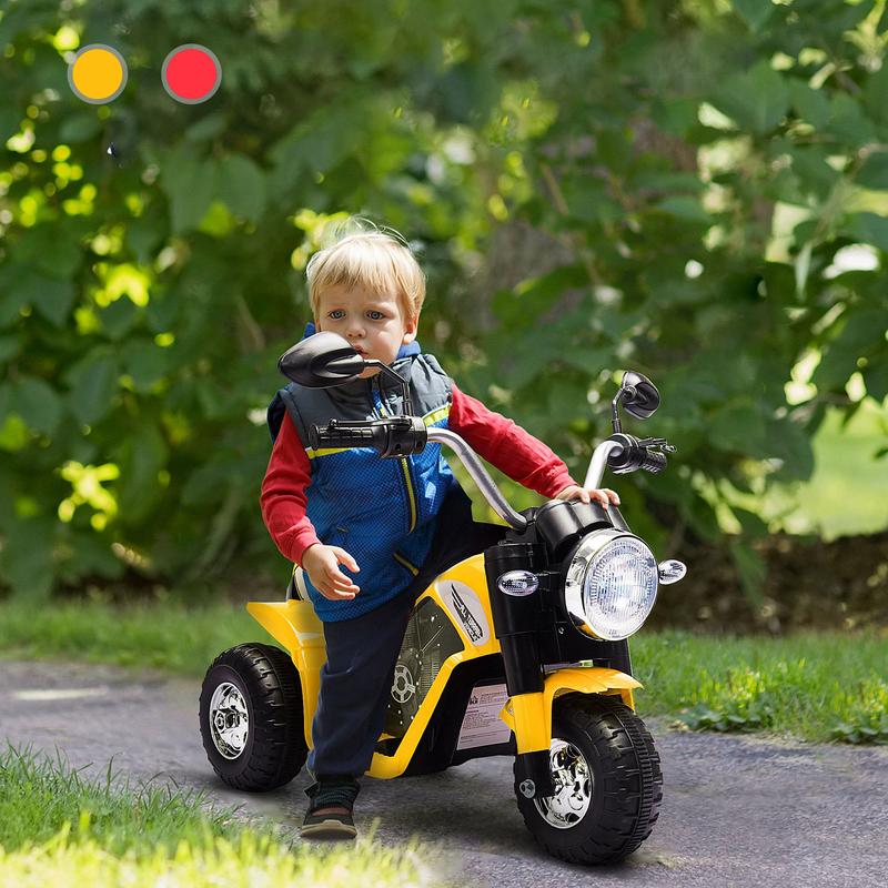 Aosom Kids Motorcycle Dirt Bike Electric Battery-Powered Ride-On Toy Off-road Street Bike with Charging Battery, Training Wheels