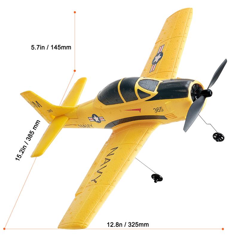 VEVOR RC Plane, 2.4GHZ 4 Channel Remote Control Airplane with 6-Axis Gyro Stabilizer, Ready to Fly Trainer Aircraft Plane Toy with 2 Batteries, Easy to Fly RC Glider for Adults Kids Beginners Boys