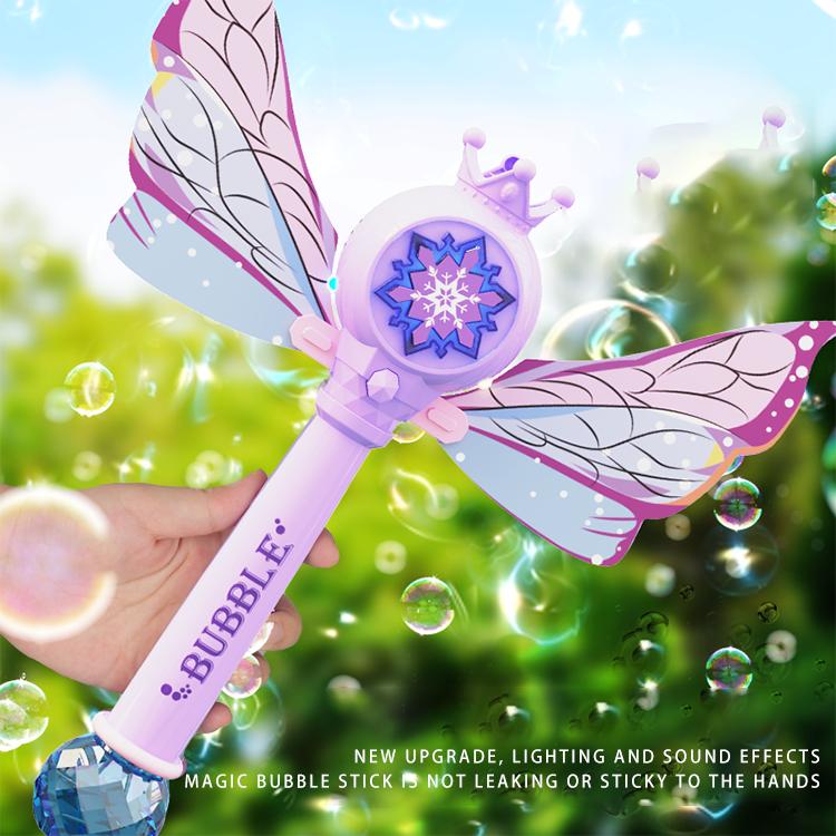 Light Up Princess Bubble Wands  - Fairy Magic Wand for Kids Led Light & Music Princess Toy Automatic Bubble Machine Maker, Party Birthday Halloween Toy Gifts