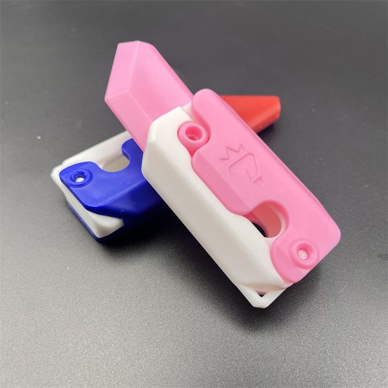 Gravity Straight Jump Radish Knife Fidget Toy Mini Internet Celebrity 3d Printed Hand Play Anti-anxiety Self-healing Decompression Toy Knife