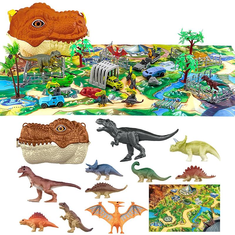 Dinosaur Theme Diorama Kit, 1 Box Dinosaur Toy with Mat, STEM Children Montessori Educational Toy, Birthday Gift for Boys & Girls