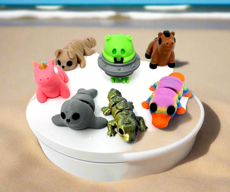 Mini Pocket Pals - Surprise Assortment of 3D Printed Animals and Characters in Vibrant Colors home gift animal figurine fidget toy collectible figurine desk pet pocket pet mini animal mini pack great meaningful gift Build Your modern desktop dog lover lov