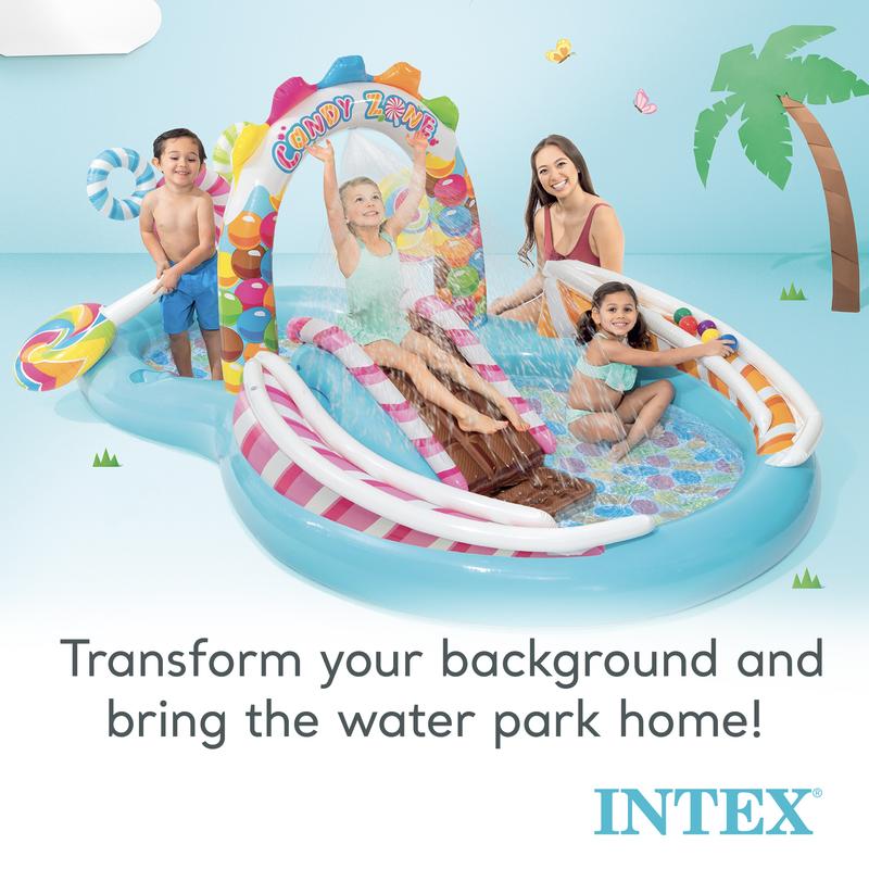 Intex Play Center Kiddie Inflatable Swimming Pool Ball Pit with Slide