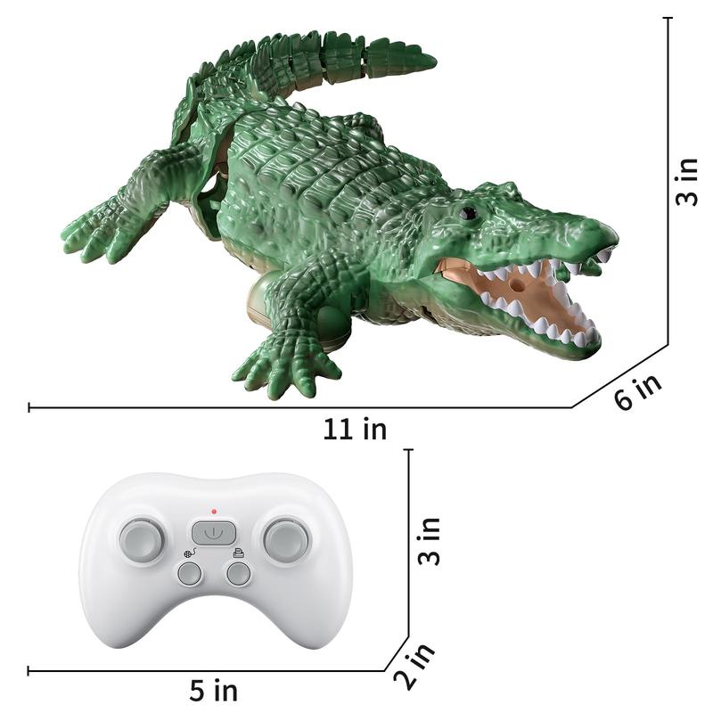 Christmas GiftRemote Control Crocodile, High Simulation Scale Prank Alligator with Glowing Eyes,for Pool Bathroom RC Boat for  Birthday Halloween Christmas Toys