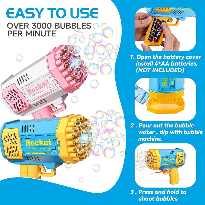 Christmas Bubble Machine Gun Kids Toys, FOR SUMMER, Bubble Gun with Colorful Lights and Thousands Bubbles, Outdoor Toy Birthday Party Favors Gifts for Boys Girls Age 3 4 5 6 7 8 9 10 11 12 Years Old