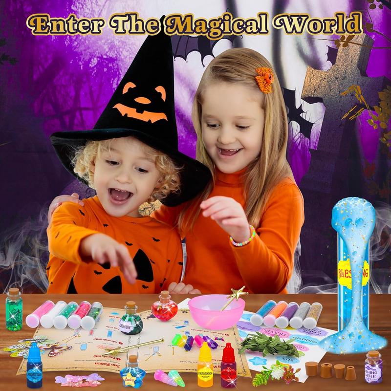 Christmas Gift Magic Fairy Potion Kits for Kids - DIY 26 Larger Bottles Witches' Magical Color Changing Potions Art Craft Kit, Fairy Decorations Creative Magic Kit Christmas Halloween Toys for Girls SCIENCE AND TECHNOLOGY TOY