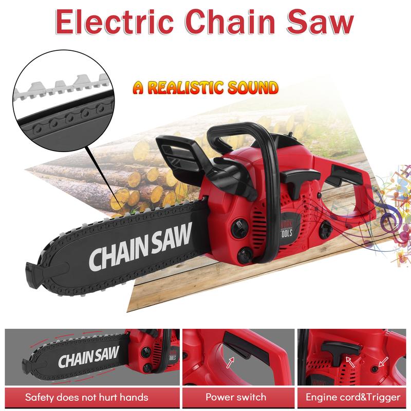 Toy Chainsaw for Kids Chainsaw Toys Pretend Play Series Kids Tool Set Kids Outdoor Electronic Power Tools Toys 36 PCS Toy Tool Sets for Toddlers Boys Girls 3 4 5 6 7 8 9 10 11 12 Years Old tool table