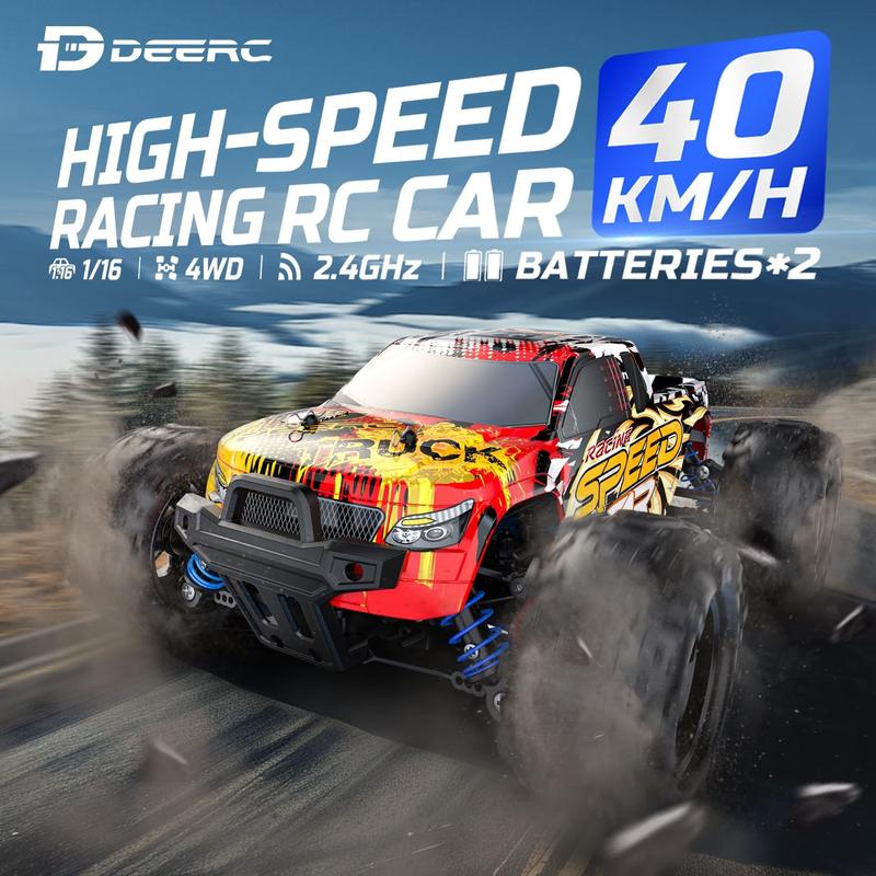 DEERC RC Cars 9310 High Speed Remote Control Car 30+MPH, 1:16 Scales 4WD Off Road RC Monster Truck,Fast 2.4GHz All Terrains Toy Trucks Gifts for Men ,2 Batteries for 40Min Play