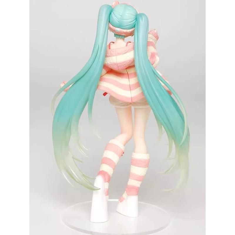 Hatsune Miku Character Figure in Cat Hoodie - Decorative Model for Fans and Collectors