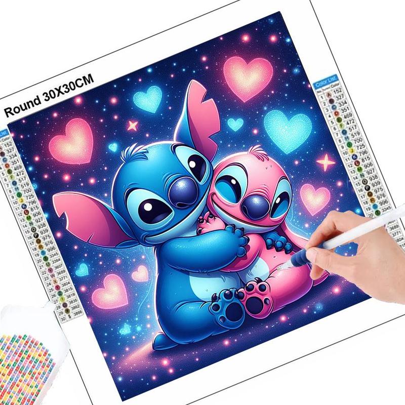 Cartoon Stitch Pattern DIY Diamond Arts Colorful Painting Kit without Frame, DIY 5D Diamond Arts Colorful Painting Kit, Wall Art Decor for Home