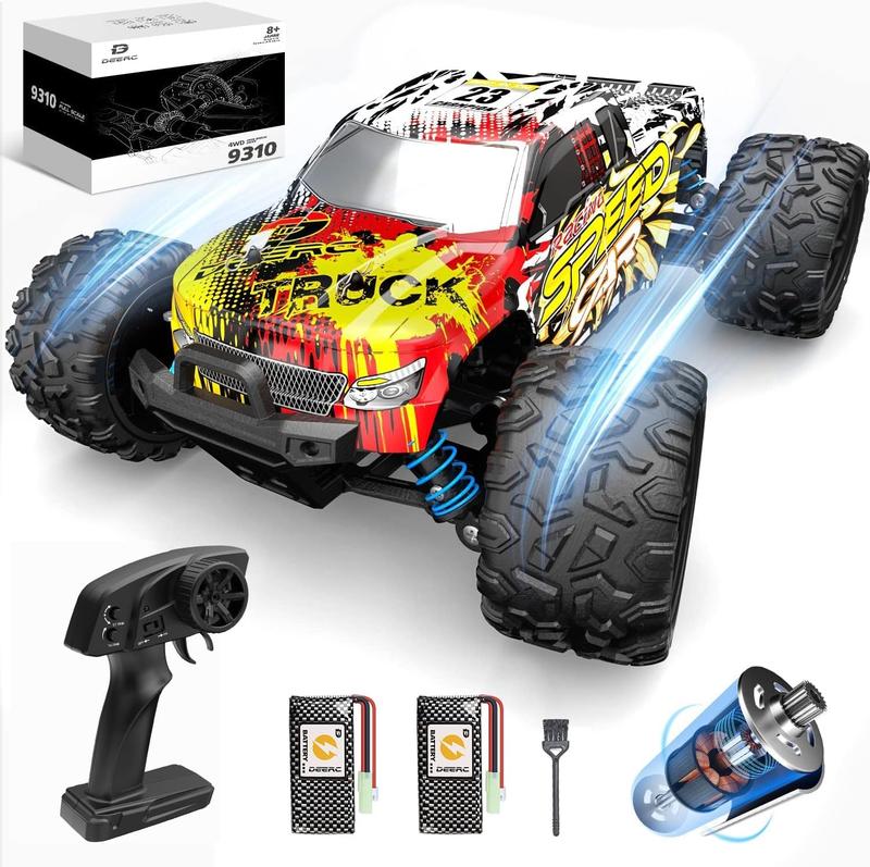 DEERC RC Cars 9310 High Speed Remote Control Car 30+MPH, 1:16 Scales 4WD Off Road RC Monster Truck,Fast 2.4GHz All Terrains Toy Trucks Gifts for Men ,2 Batteries for 40Min Play