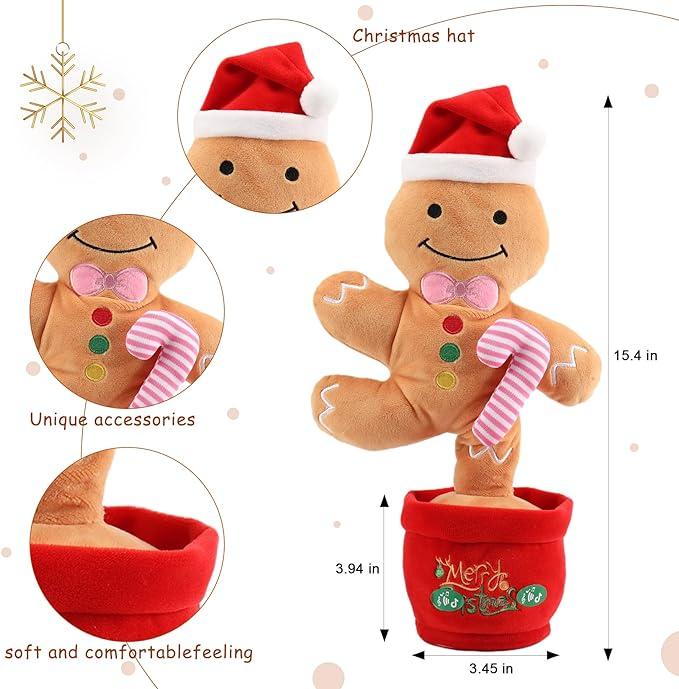 Christmas Dancing Toy Talking Singing Plush Toy boys and girls Plush Repeating Toy Imitating Interactive Toys