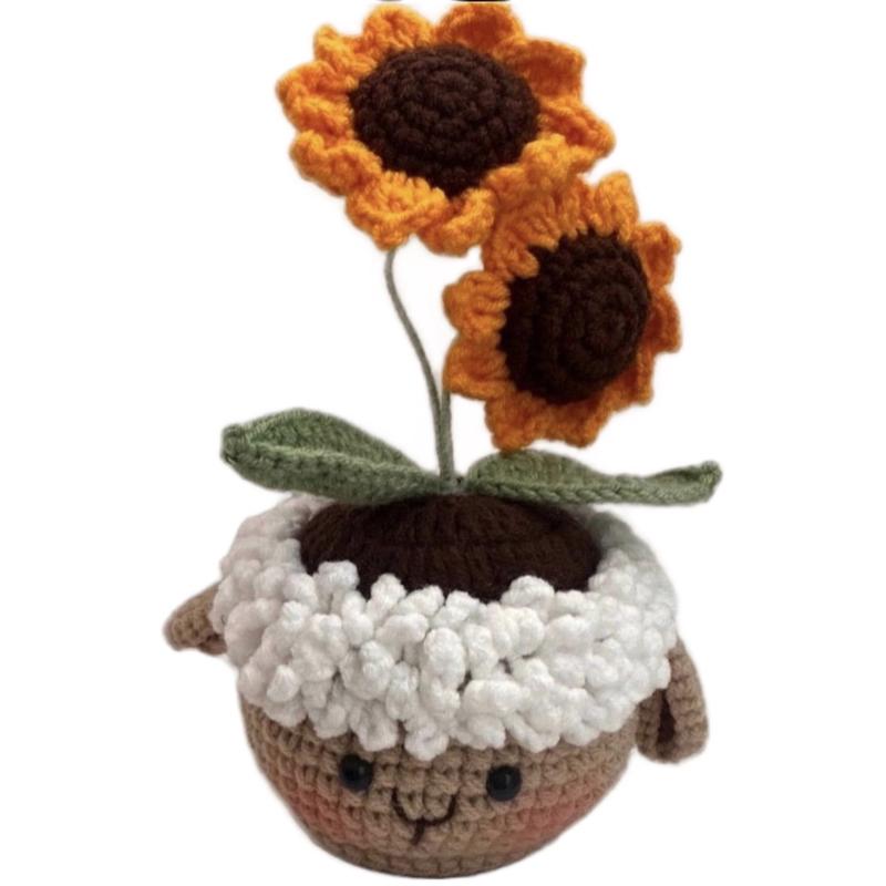 Handmade Sunflower Crochet Decor Gift for Her, Mom