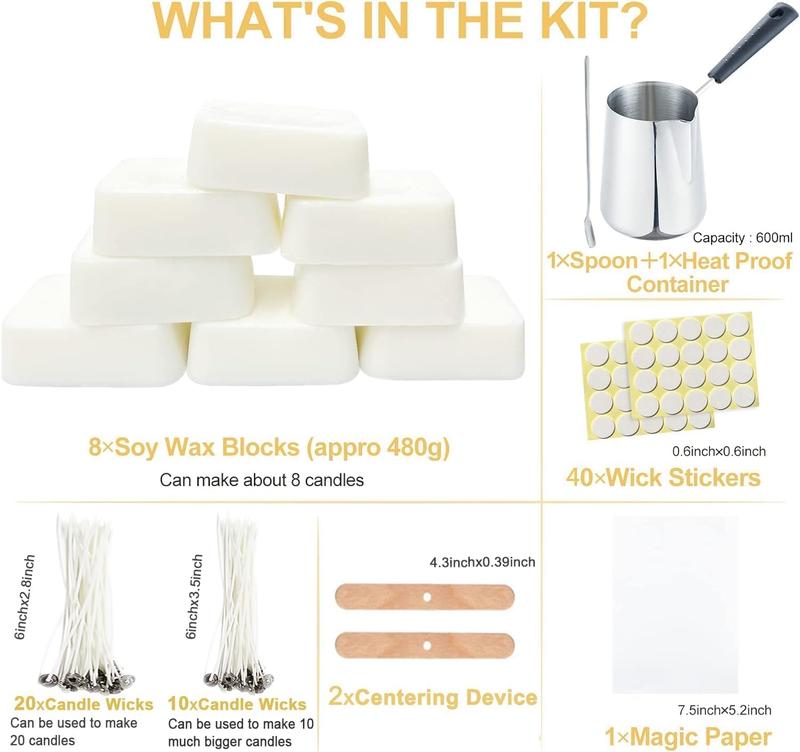 Candle Making Kit for Adults Beginners,Candle Making Supplies Include Soy Wax