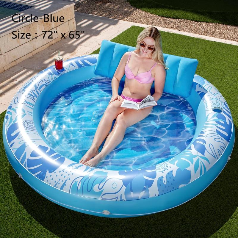  Sloosh-L XL Inflatable Tanning Pool Lounge Float With Cup Holder, 70