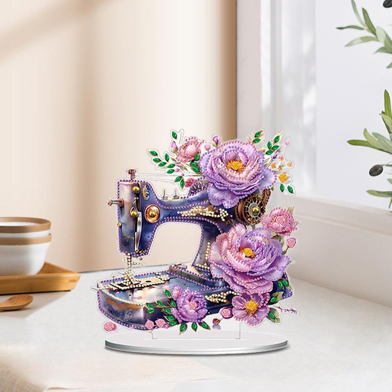 Double Sided Special Shaped Flower Sewing Machine Diamond Painting Desktop Decor