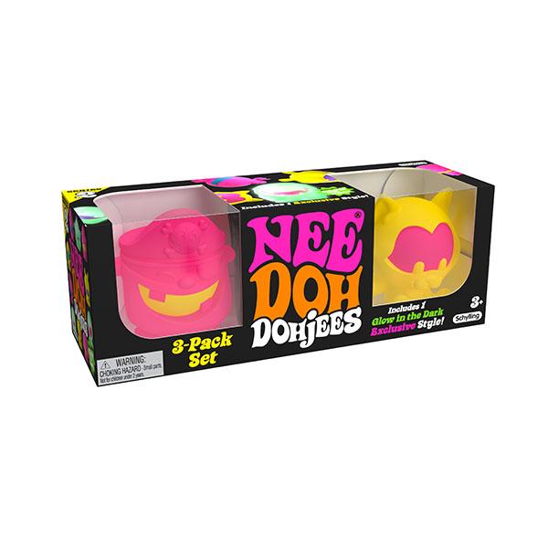 Schylling NeeDoh Dohjees (Series 2) 3-Pack Set - Squishy characters - Collect them all - 3 Dohjee's in each pack