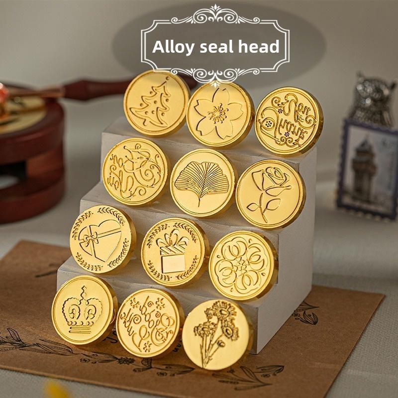 Vintage Various Pattern Design Seal Stamp Head, 1 Count Exquisite Alloy Seal Stamp Head, DIY Decorative Stamp for Scrapbooking & Journal Making