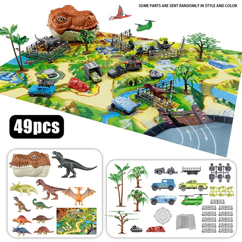 Dinosaur Theme Diorama Kit, 1 Box Dinosaur Toy with Mat, STEM Children Montessori Educational Toy, Birthday Gift for Boys & Girls