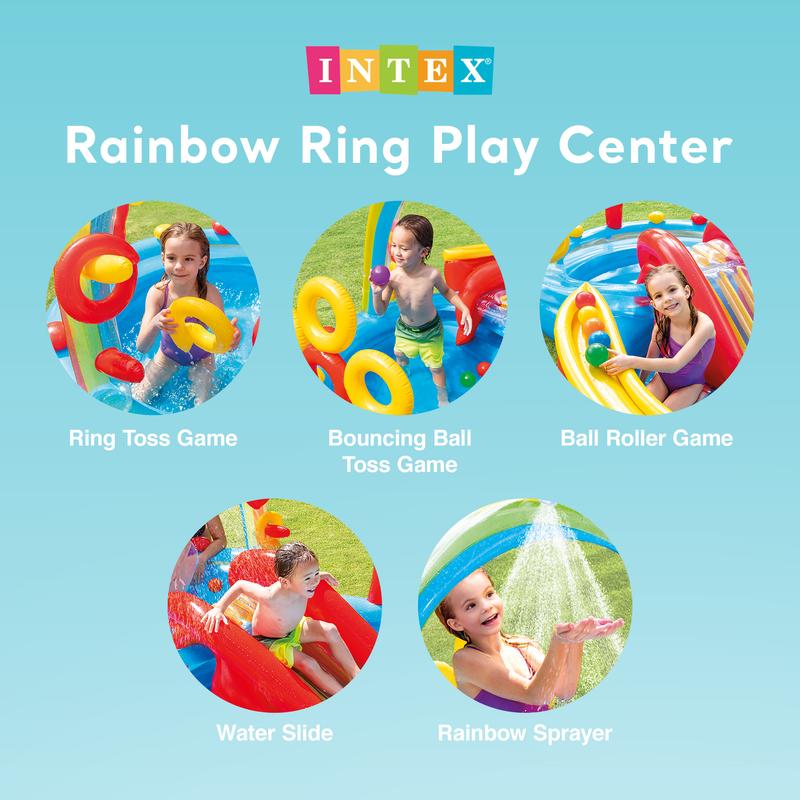 Intex Play Center Kiddie Inflatable Swimming Pool Ball Pit with Slide