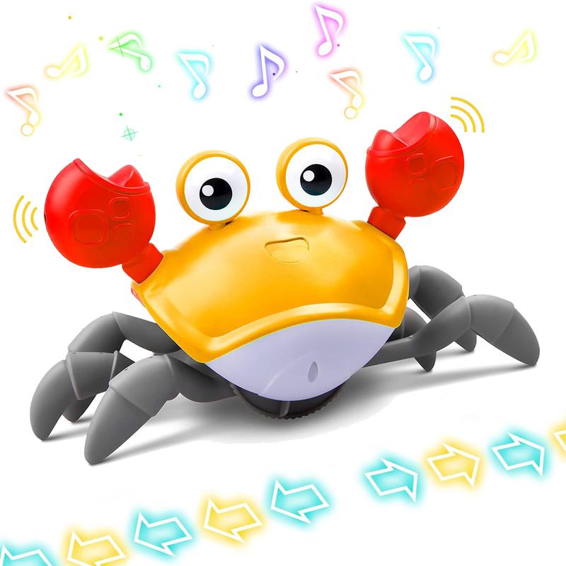 Crawling Crab Toy, InteractiveWalking Dancing Moving Crab Toy(Infrared Sensing), Electric Induction Crab Design ,Interactive Toy for Dogs & Cats,Music Toys, Birthday Gifts for Boys Girls