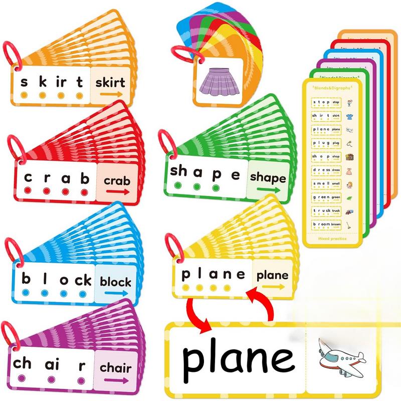 Blends and digraph cards, phonics games, language toys for kids, learn to read, spelling reading learning sight words games, learning activities for boys and girls, educational toys