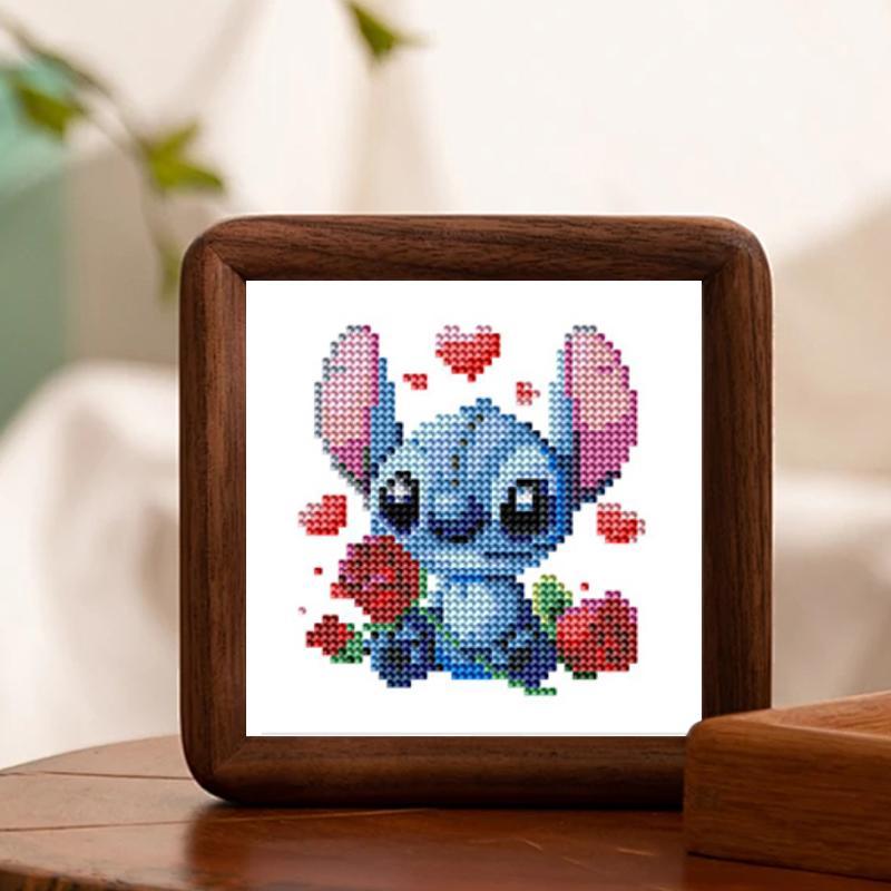 Cartoon Mickey Minnie Mouse Stitch Pattern DIY Diamond Arts Colorful Painting Kit without Frame, 12pcs set Rhinestones Craft Kits, Handmade Home Decor