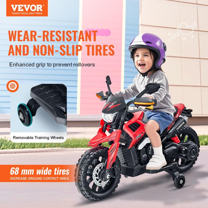 Kids Ride on Motorcycle 12V Electric Motorbike with LED for Kids Aged 3+