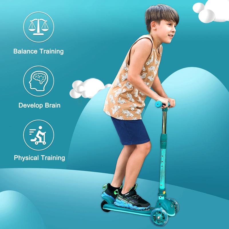 Kick Scooter for Kids, Wheel with Brake, Adjustable Height Handlebar, Lightweight, Aged 3-10, Wide Standing Board toddler scooter