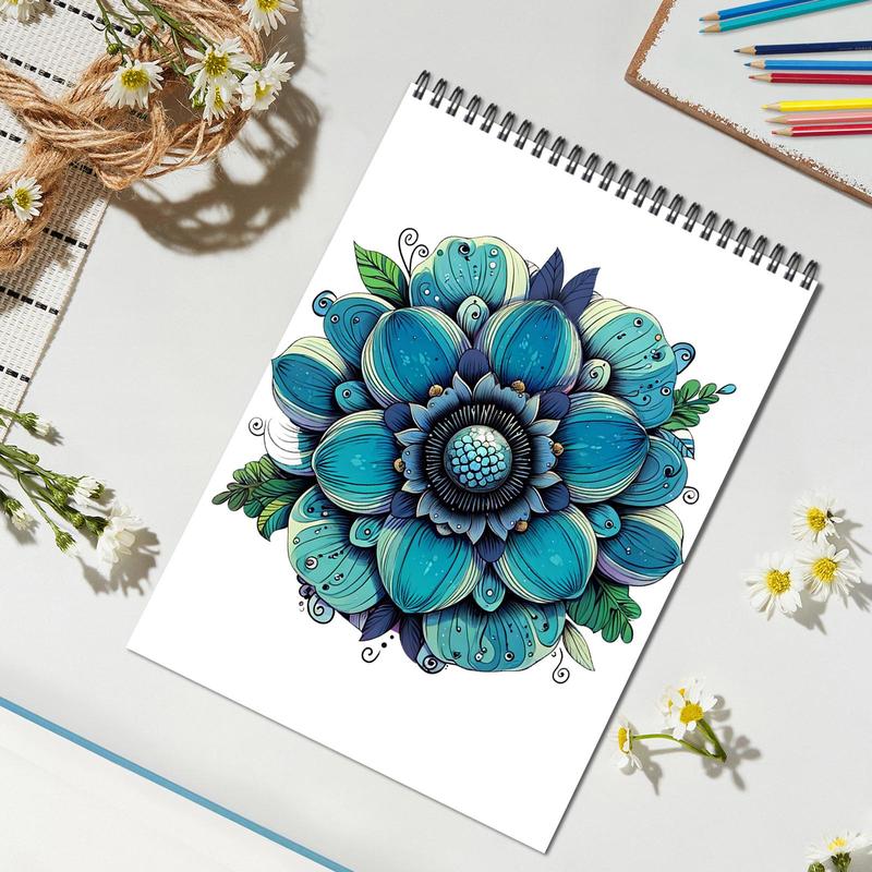 Flower Mandala Theme Coloring Painting, Flower Blooming Form, Beautiful Pattern, Christmas, Valentine's Day and Other Holiday Party Gifts