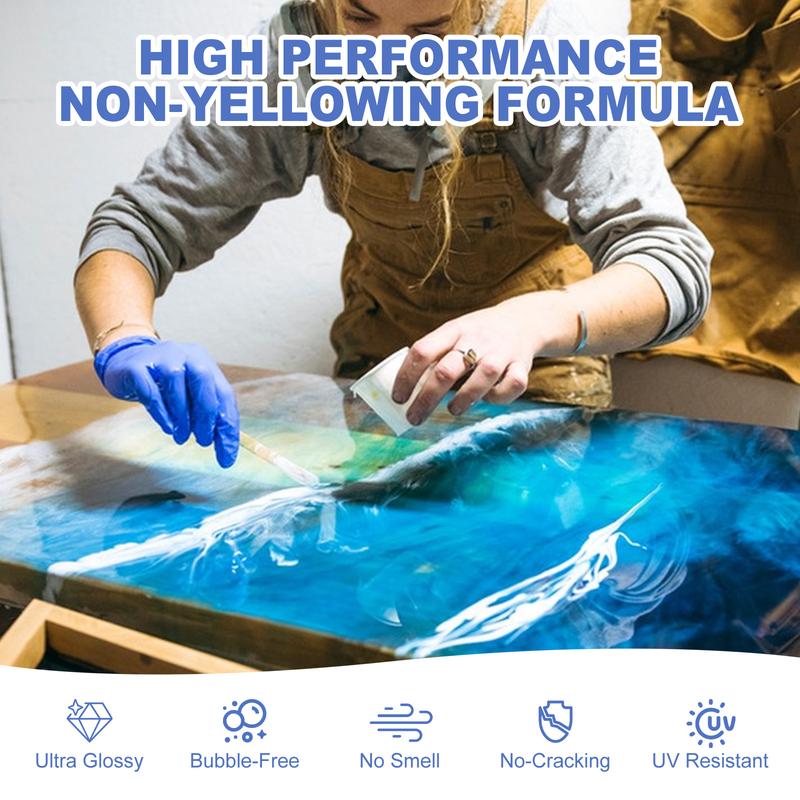 Archi Republic High Performance Epoxy Resins Crystal Clear Epoxy Resin Kit - Self-Leveling, High-Glossy, No Yellowing, No Bubbles Casting Resin Perfect for Crafts, Table Tops, DIY 1:1 Ratio