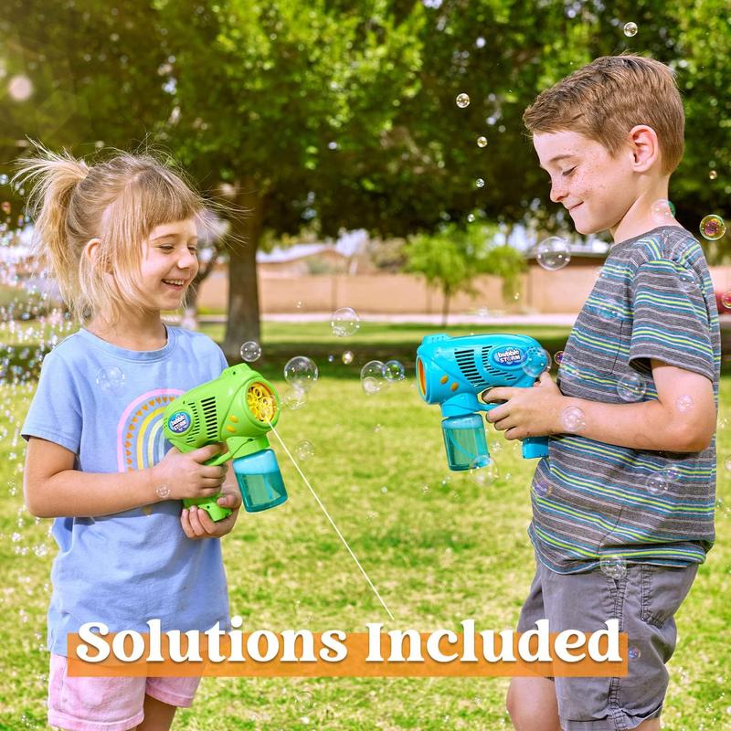  2 Kids Bubble Gun with 2 Bottles Bubble Refill Solution, Bubble Guns kids 4-8, Bubble Machine Gun for Toddlers 1-3, Bubble Gun Blaster Party Favors, Summer Toy, Outdoors, Easter, Birthday Gift