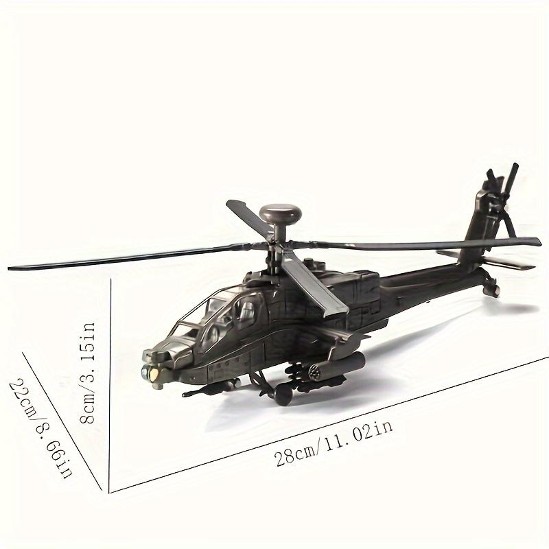 Apache Armed Helicopter Alloy Diecast Airplane Model Toy Simulation Sound Light Airplane Model Collection Boy Holiday Gifts FJ1