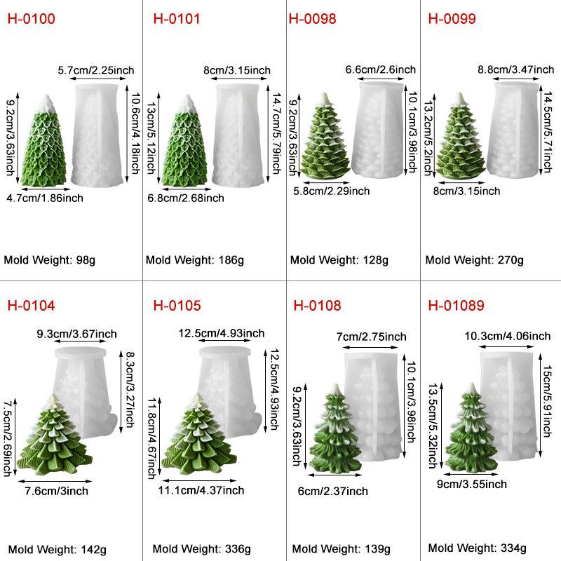 Christmas Tree Shaped Silicone Candle Mold, 1 Count DIY Geometric Rotating Pine Tree Candle Mold, DIY Candle Making Mold for Home Decor