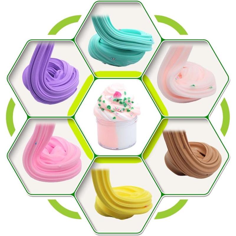 9 Pack Dual Color Butter Slime Kit for Girls,Non Sticky and Super Soft Sludge Toy,DIY Slime Party Favor for Boys,Birthday Gifts for Kids.